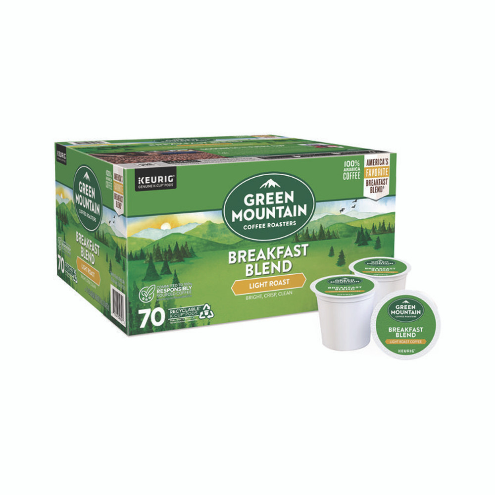 KEURIG DR PEPPER Green Mountain Coffee® 5000373741 Breakfast Blend Coffee K-Cup Pods, Regular, 70/Box
