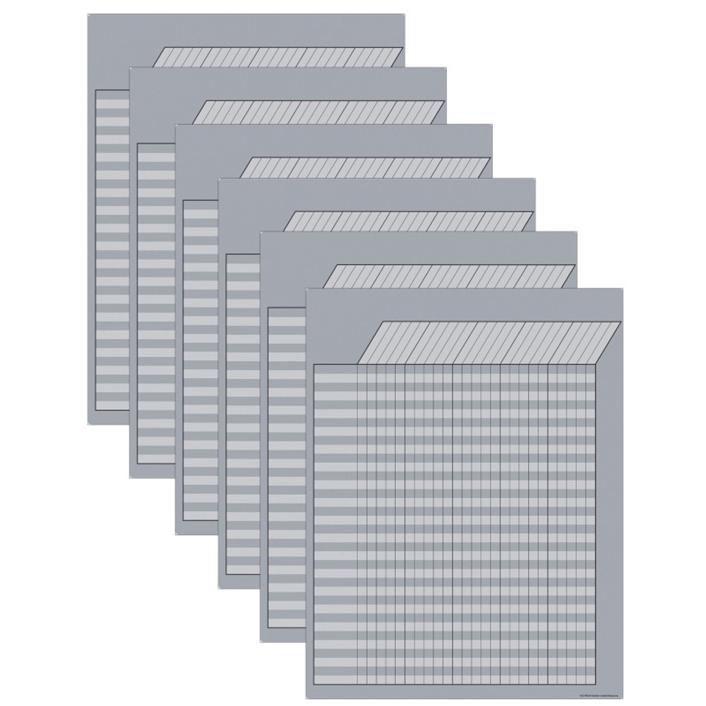 TEACHER CREATED RESOURCES Teacher Created Resources® Gray Incentive Write-On/Wipe-Off Chart, Pack of 6