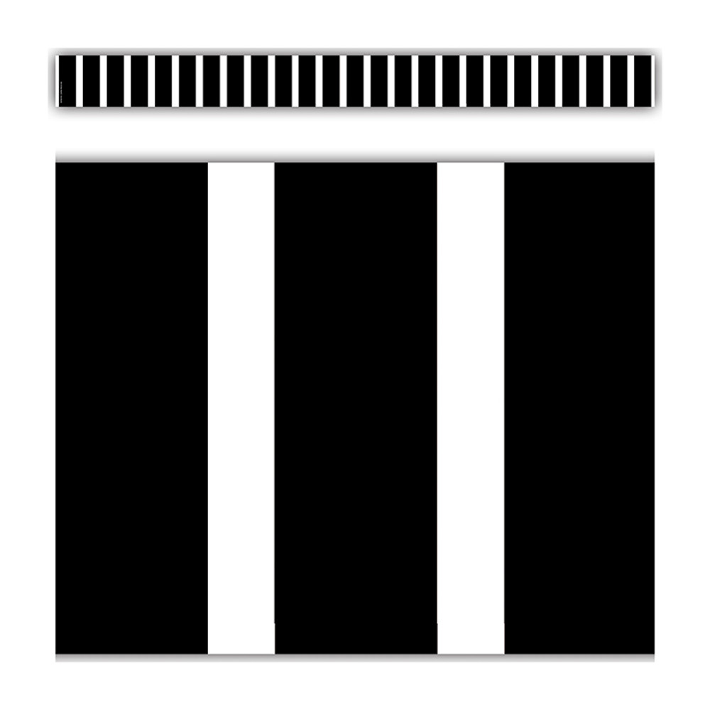 TEACHER CREATED RESOURCES Teacher Created Resources® Black and White Vertical Stripes Straight Border Trim, 35 Feet