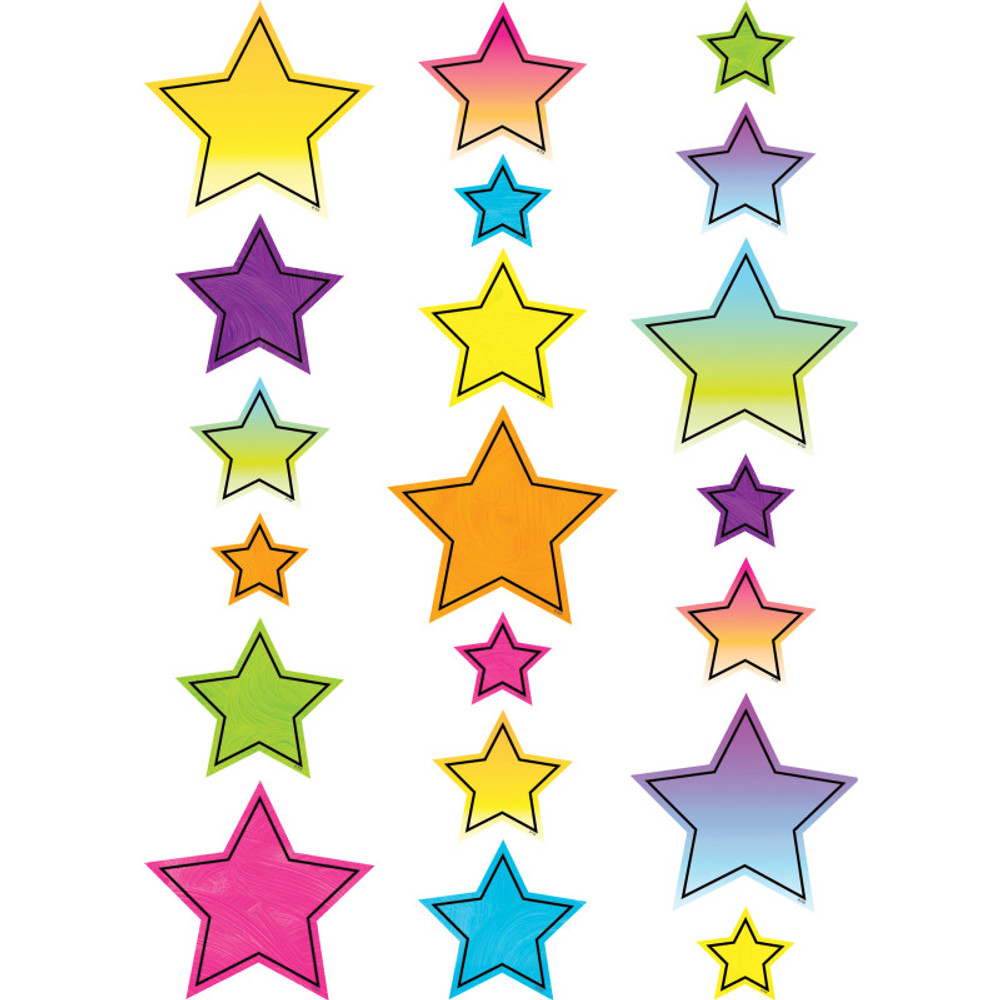 TEACHER CREATED RESOURCES Teacher Created Resources® Brights 4Ever Star Accents, Assorted Sizes, Pack of 60