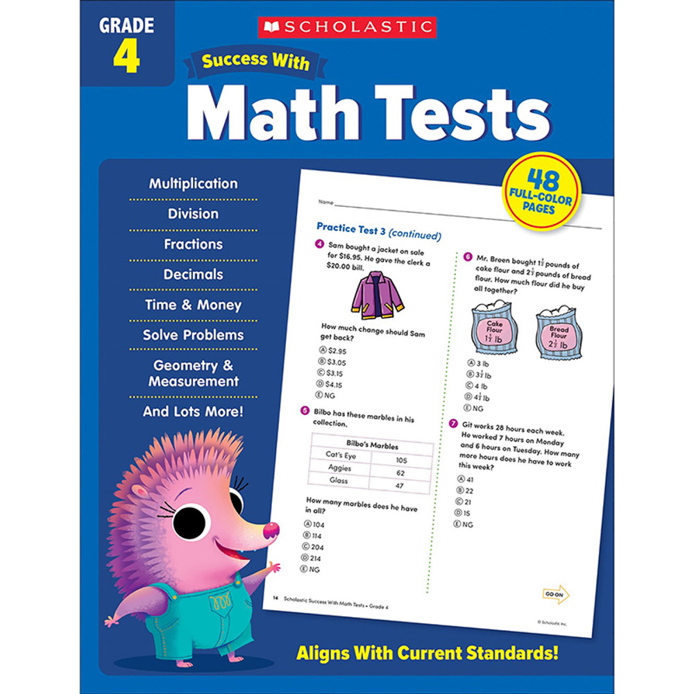 SCHOLASTIC TEACHING RESOURCES Scholastic Teaching Solutions Success With Math Tests: Grade 4