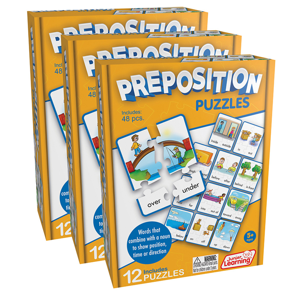 JUNIOR LEARNING Junior Learning® Preposition Puzzles, 12 Per Set, 3 Sets