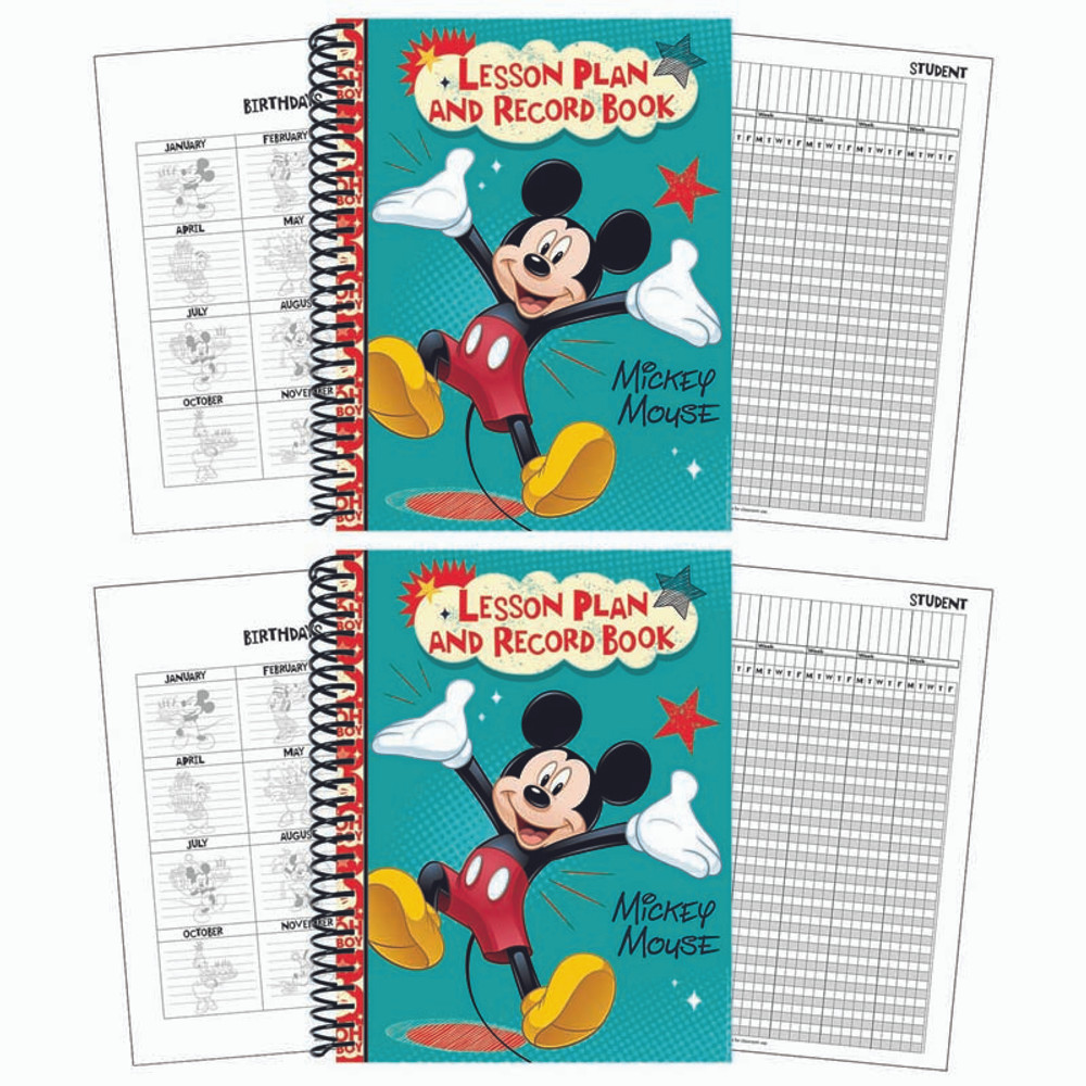 EUREKA Eureka® Mickey® Lesson Plan & Record Book, Pack of 2