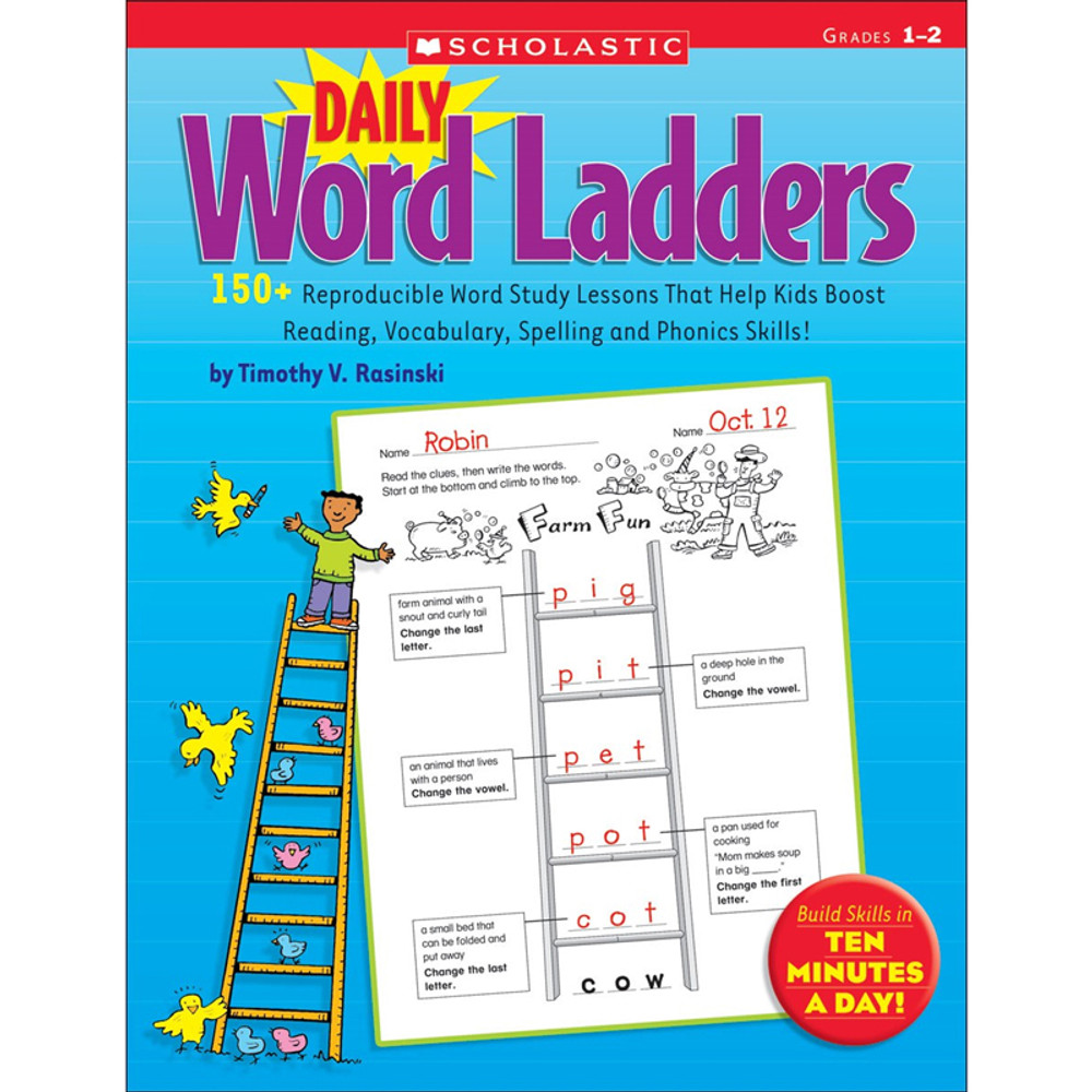 SCHOLASTIC TEACHING RESOURCES Scholastic Teaching Solutions Daily Word Ladders Book, Grades 1-2