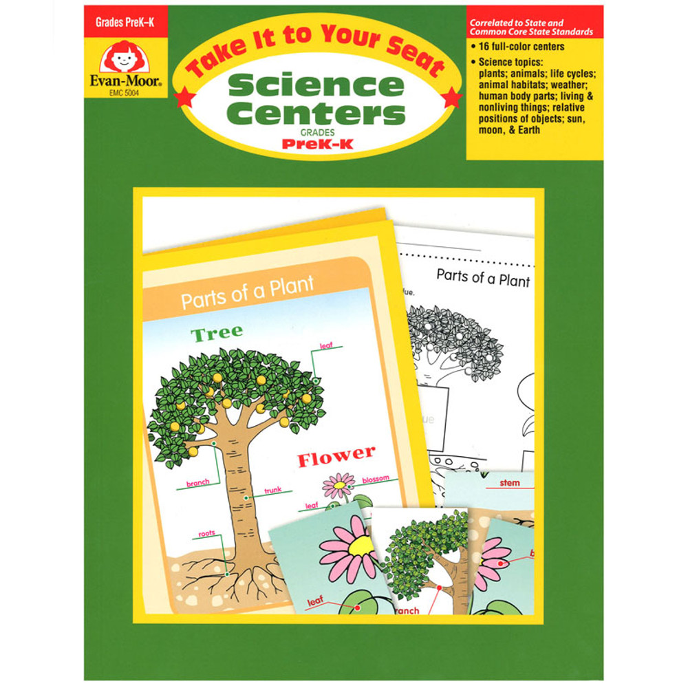 EVAN-MOOR Evan-Moor Educational Publishers Take It to Your Seat Science Centers Book, Grades PreK-K