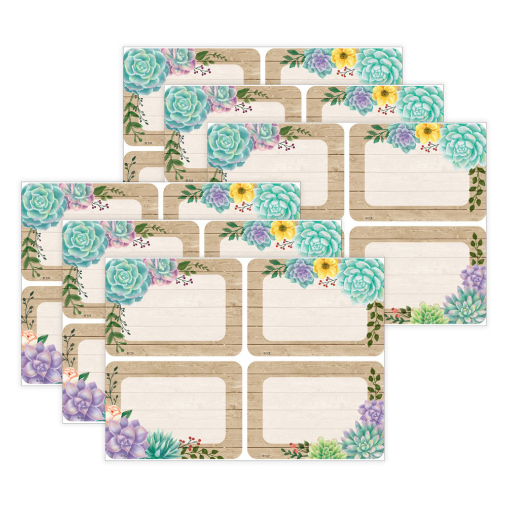 TEACHER CREATED RESOURCES Teacher Created Resources® Rustic Bloom Name Tags/Labels, Multi-Pack, 36 Per Pack, 6 Packs