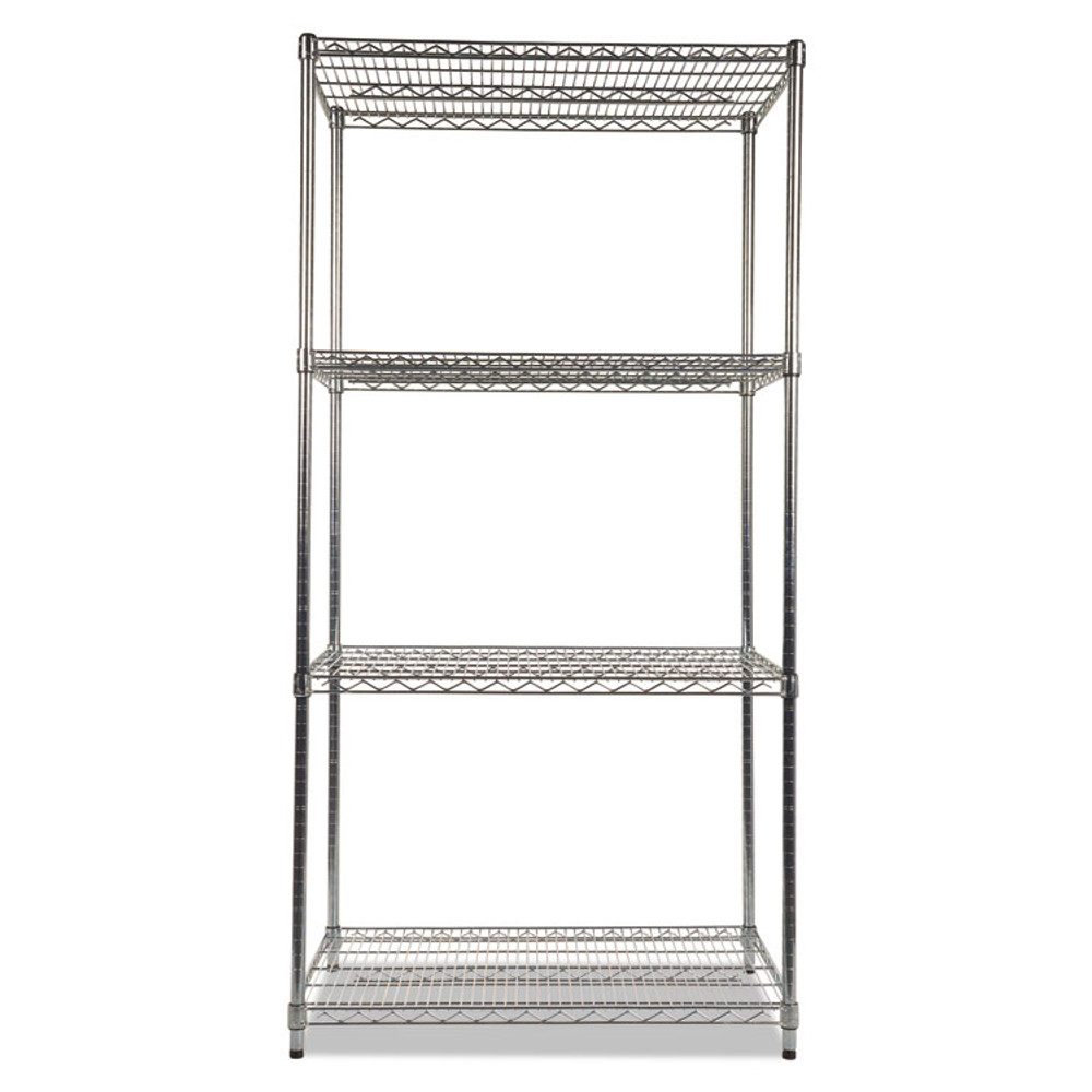 ALERA SW503624SR NSF Certified Industrial Four-Shelf Wire Shelving Kit, 36w x 24d x 72h, Silver