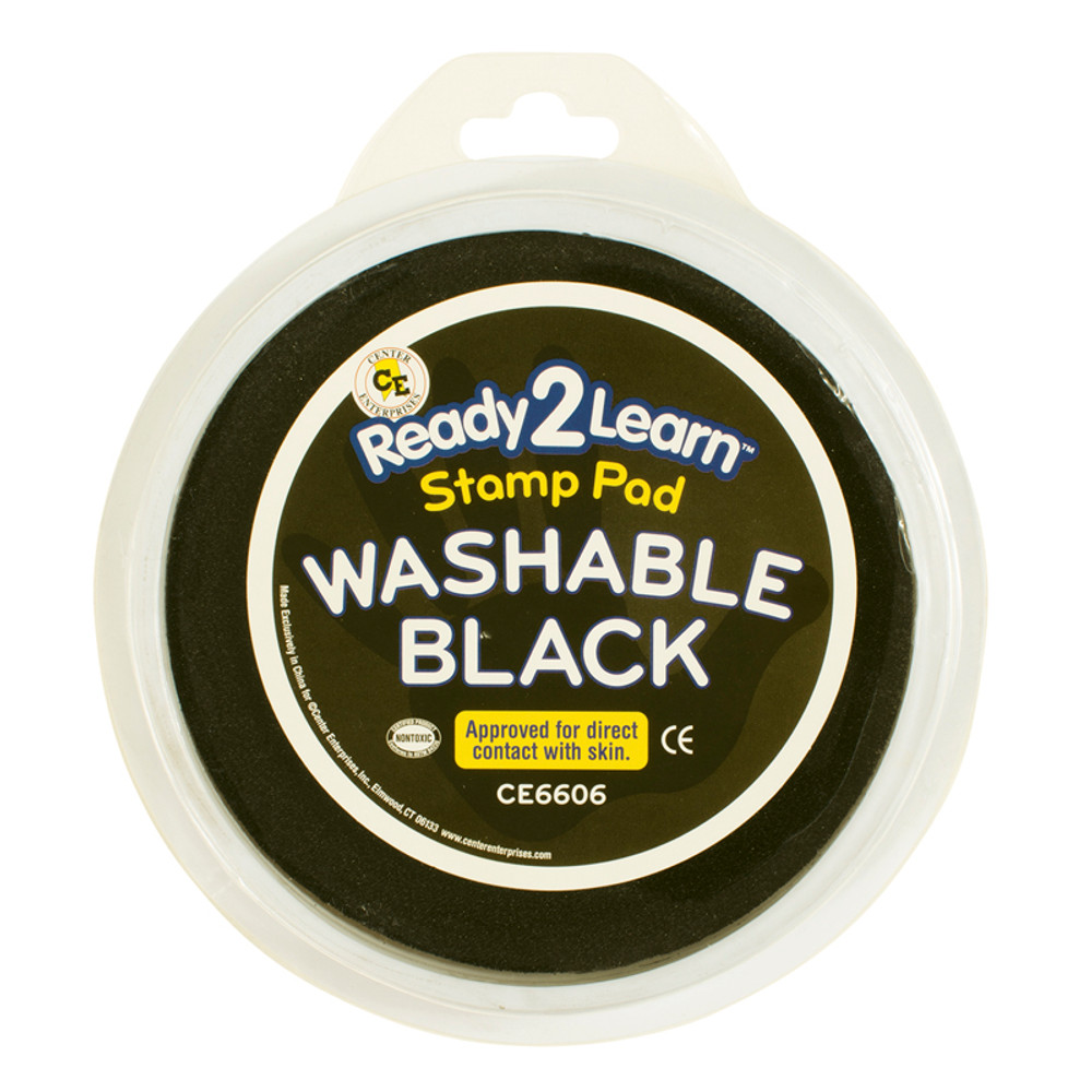 LEARNING ADVANTAGE READY 2 LEARN™ Jumbo Circular Washable Stamp Pad - Black - 5.75" dia.