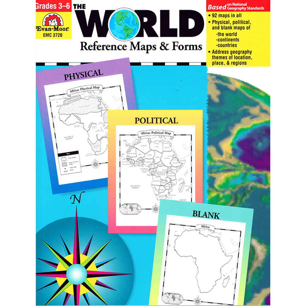 EVAN-MOOR Evan-Moor Educational Publishers The World: Reference Maps & Forms Book