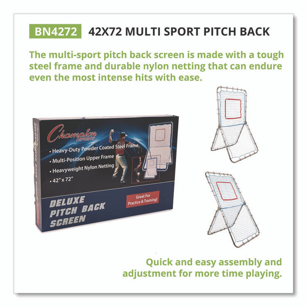 CHAMPION SPORT Sports BN4272 Multi-Sport Pitch Back Screen, 72" x 42", 1.25" dia frame