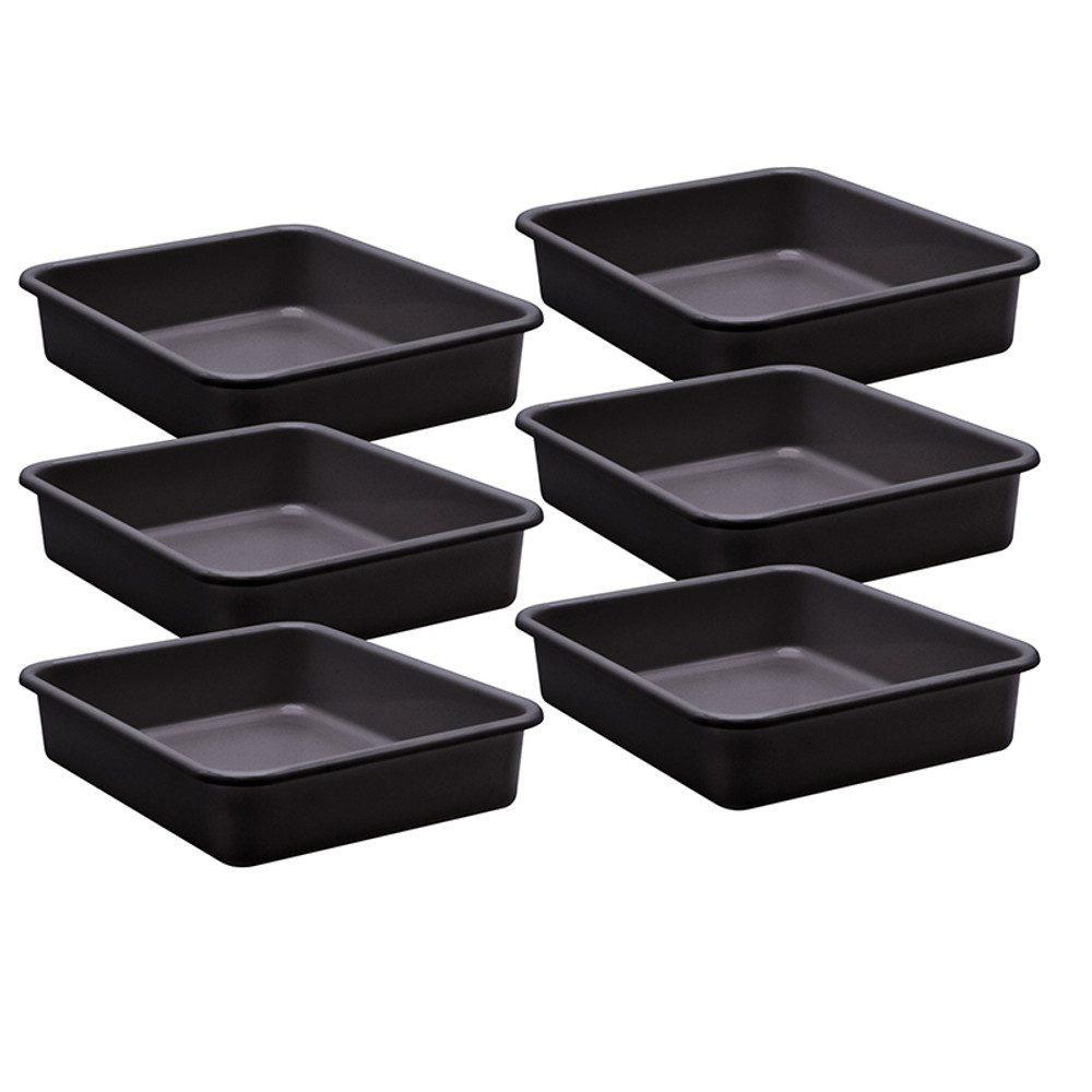 TEACHER CREATED RESOURCES Teacher Created Resources® Black Large Plastic Letter Tray, Pack of 6