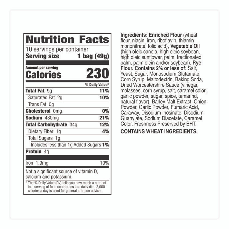 GENERAL MILLS Gardetto’s® 20026 Club Mix, Zesty Original, 1.75 oz Packet, 60/Carton