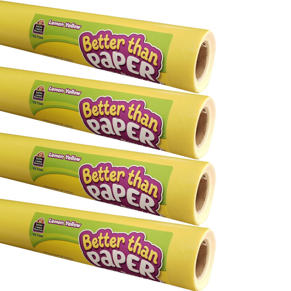 TEACHER CREATED RESOURCES Teacher Created Resources® Better Than Paper® Bulletin Board Roll, 4' x 12', Lemon Yellow, Pack of 4
