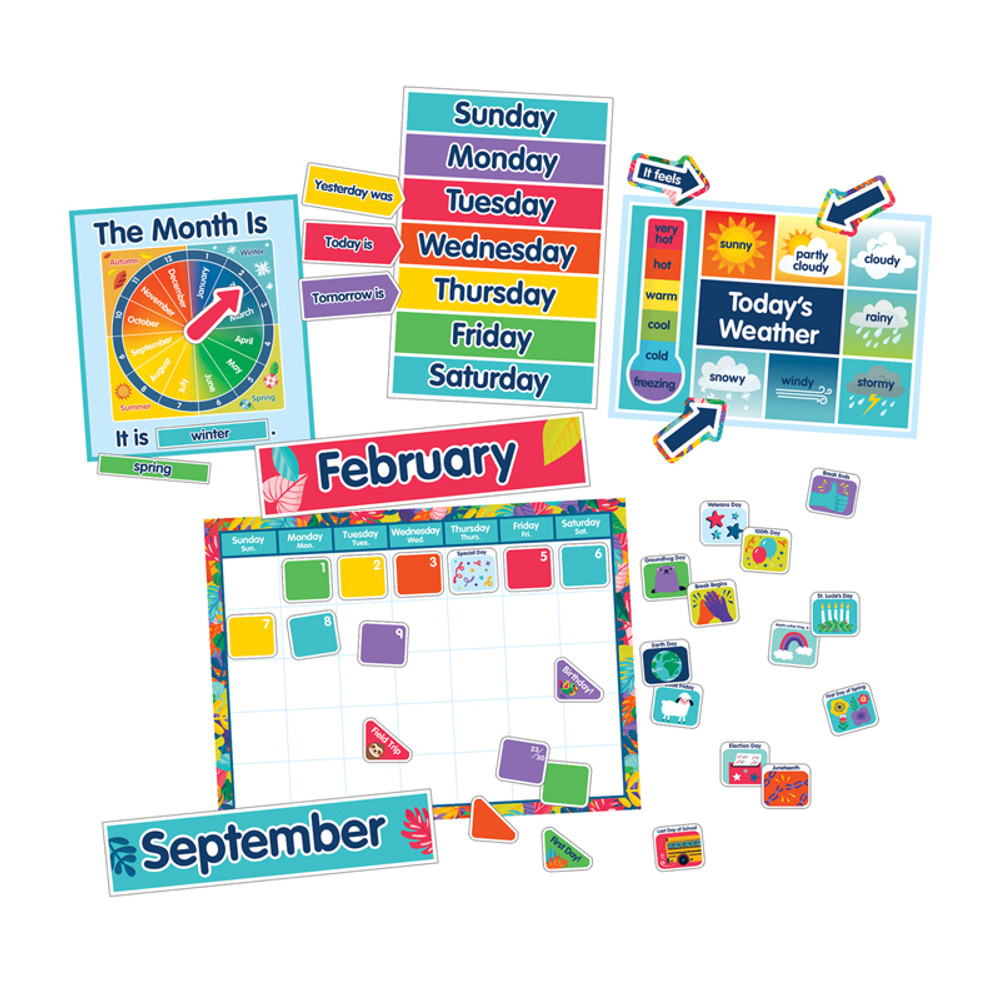 CARSON DELLOSA EDUCATION Carson Dellosa Education One World Calendar Bulletin Board Set, 134 Pieces