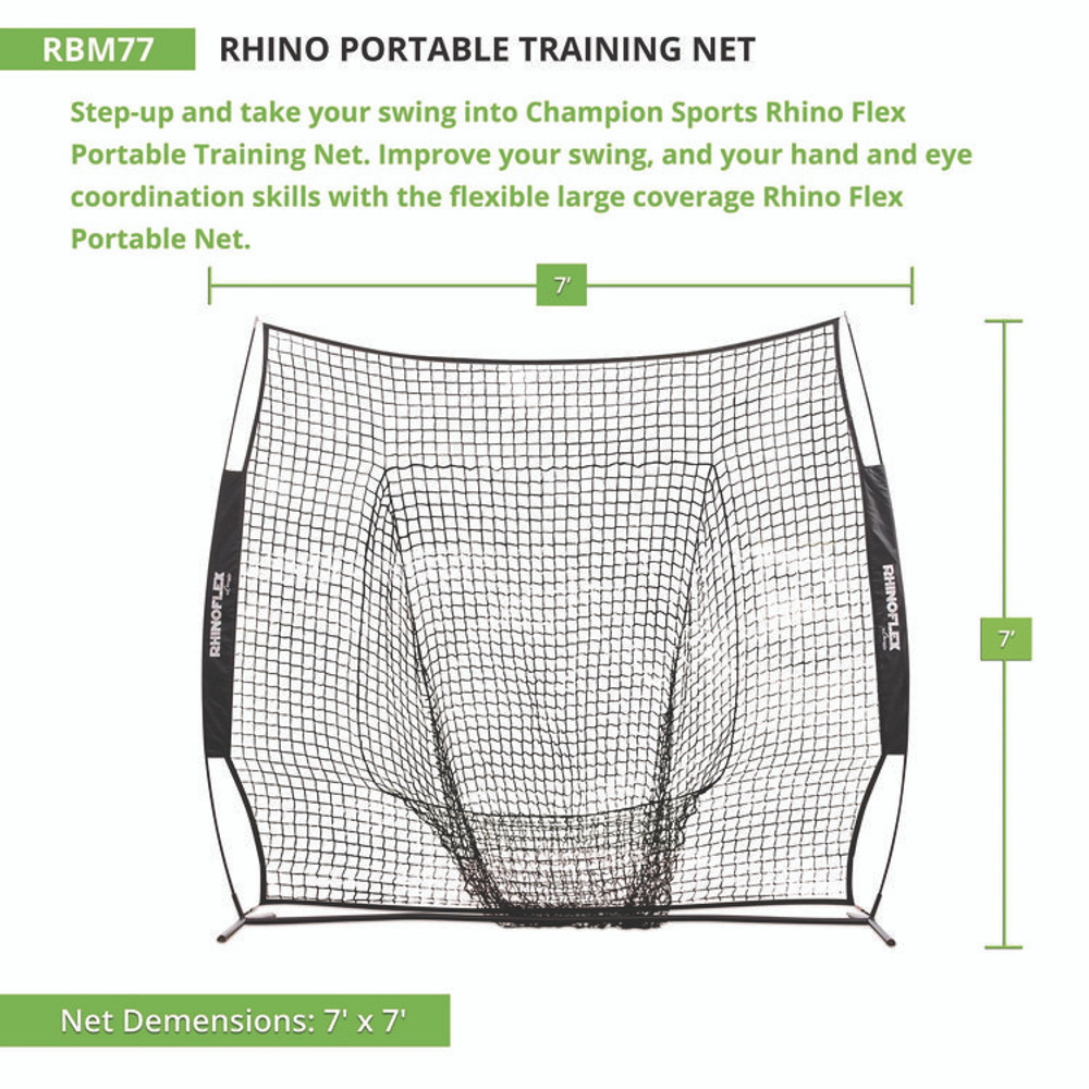 CHAMPION SPORT Sports RBM77 Rhino Portable Training Net, 7 ft x 7 ft
