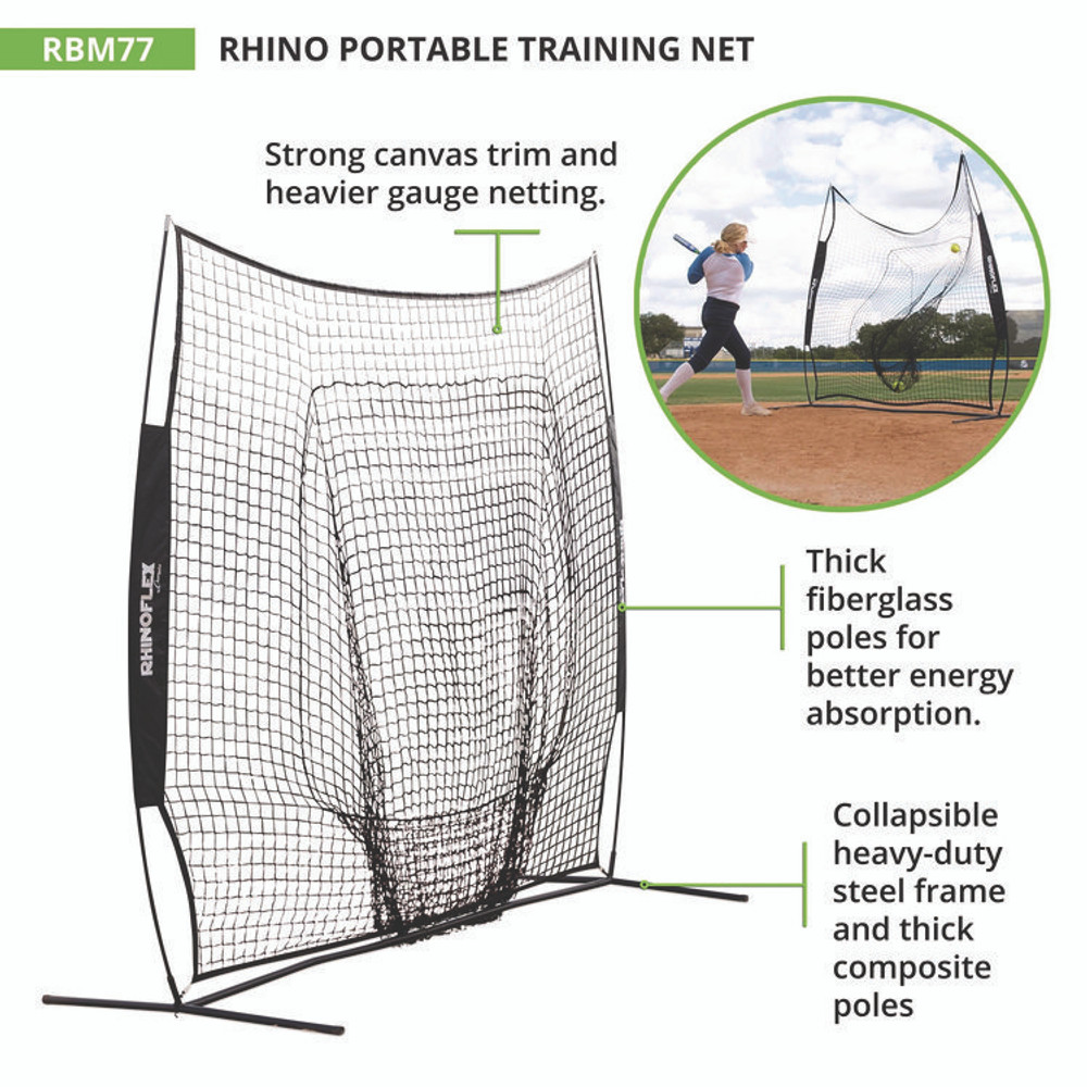CHAMPION SPORT Sports RBM77 Rhino Portable Training Net, 7 ft x 7 ft