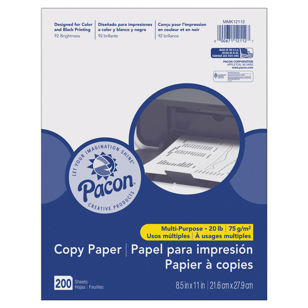 DIXON TICONDEROGA CO Pacon® Multi-Purpose Paper, White, 20 lb., 8-1/2" x 11", 200 Sheets