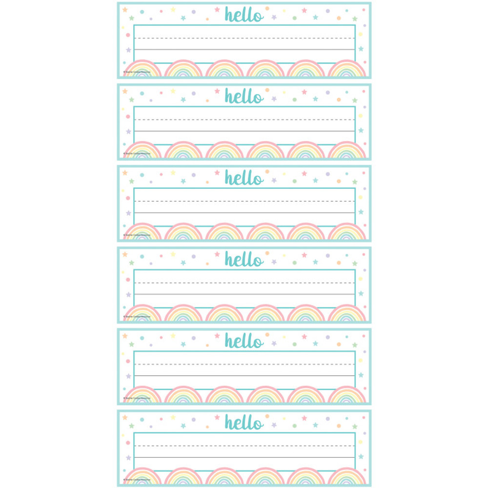 TEACHER CREATED RESOURCES Teacher Created Resources® Pastel Pop Flat Name Plates, 36 Per Pack, 6 Packs