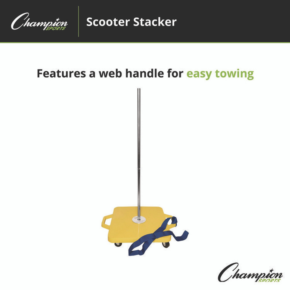 CHAMPION SPORT Sports SX Scooter Stacker, Plastic, 176 lb Capacity, 21 x 16 x 39, Silver/Yellow
