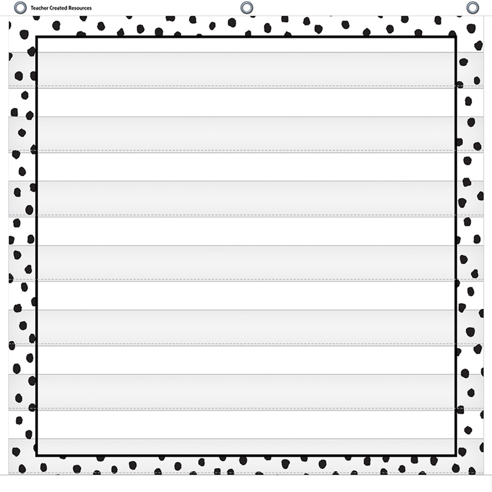 TEACHER CREATED RESOURCES Teacher Created Resources® Black Painted Dots on White 7 Pocket Chart, 28" x 28"