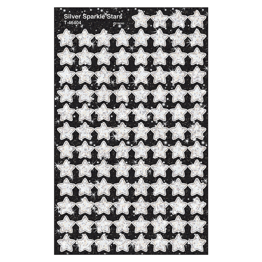 TREND ENTERPRISES INC. TREND Silver Sparkle Stars superShapes Stickers-Sparkle, 400 ct