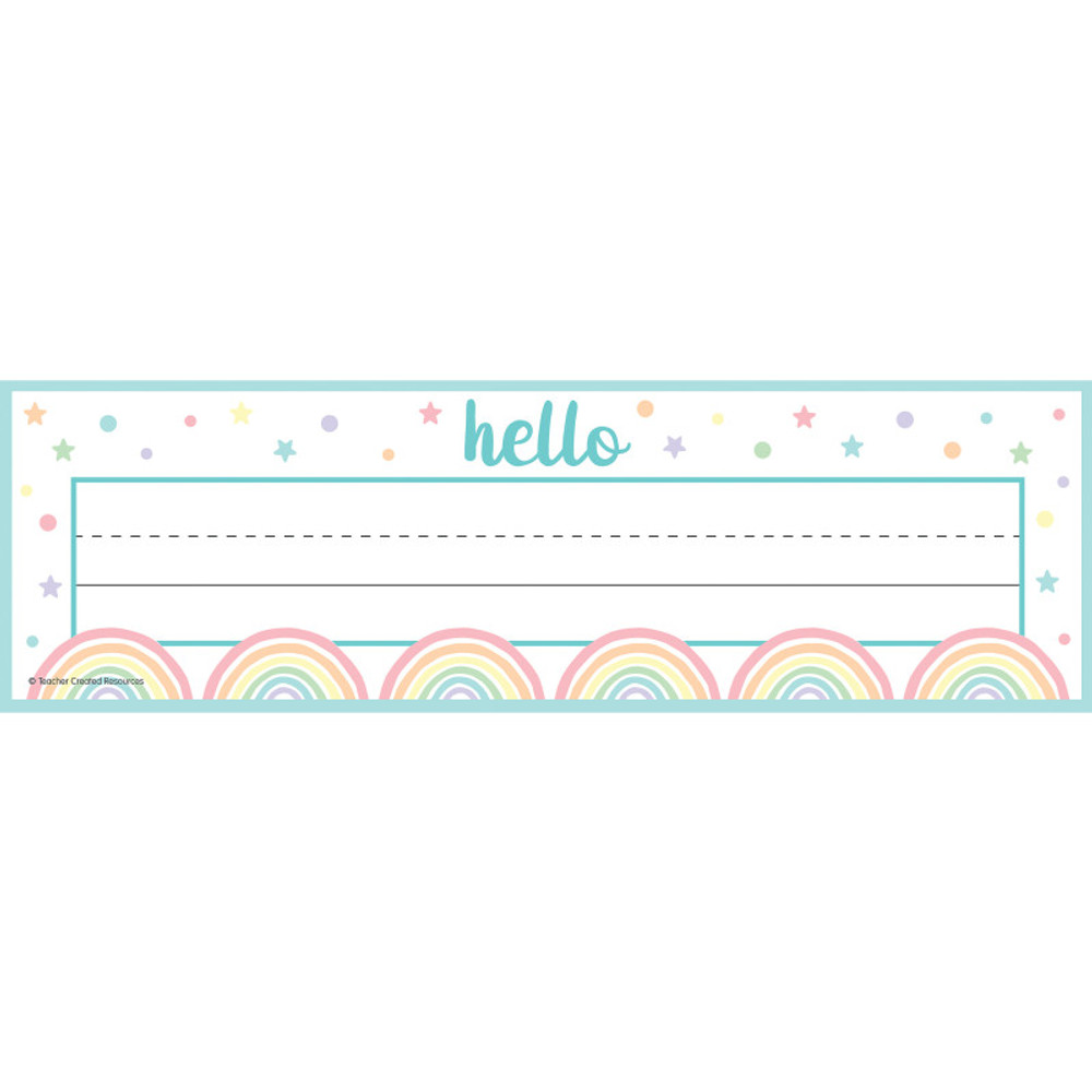 TEACHER CREATED RESOURCES Teacher Created Resources® Pastel Pop Flat Name Plates, Pack of 36