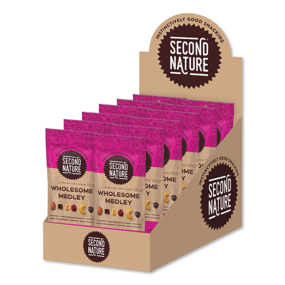 KAR'S NUTS Second Nature® KAR1170 Wholesome Medley Assorted Trail Mix, 2.25 oz Bag, 12 Bags/Box