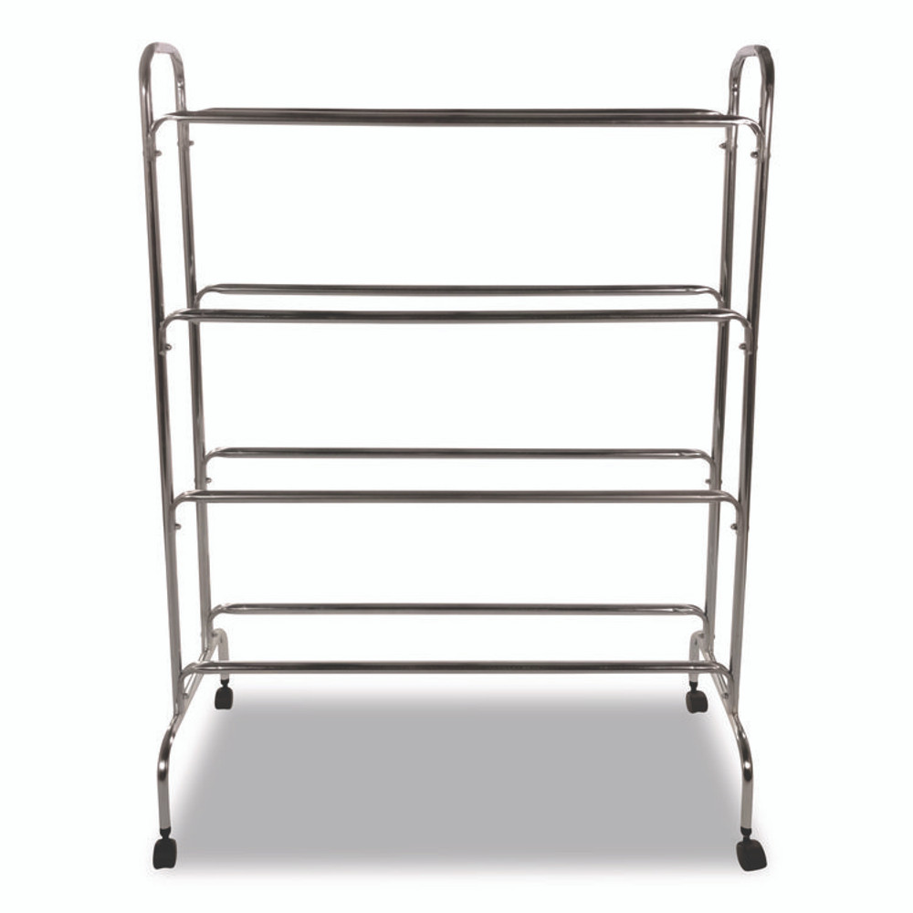 CHAMPION SPORT Sports BRC4 Powder-Coated Ball Cart, Metal, 132 lb Capacity, 17 x 41 x 53, Silver