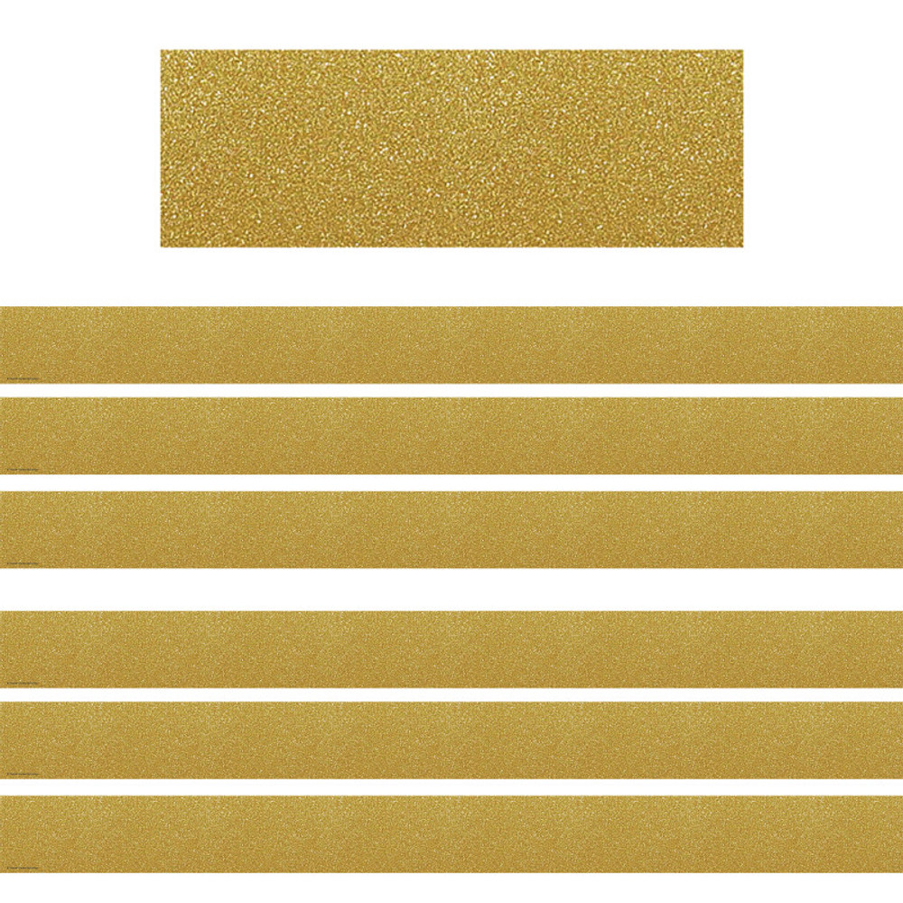 TEACHER CREATED RESOURCES Teacher Created Resources® Confetti Gold Straight Border Trim, 35 Feet Per Pack, 6 Packs