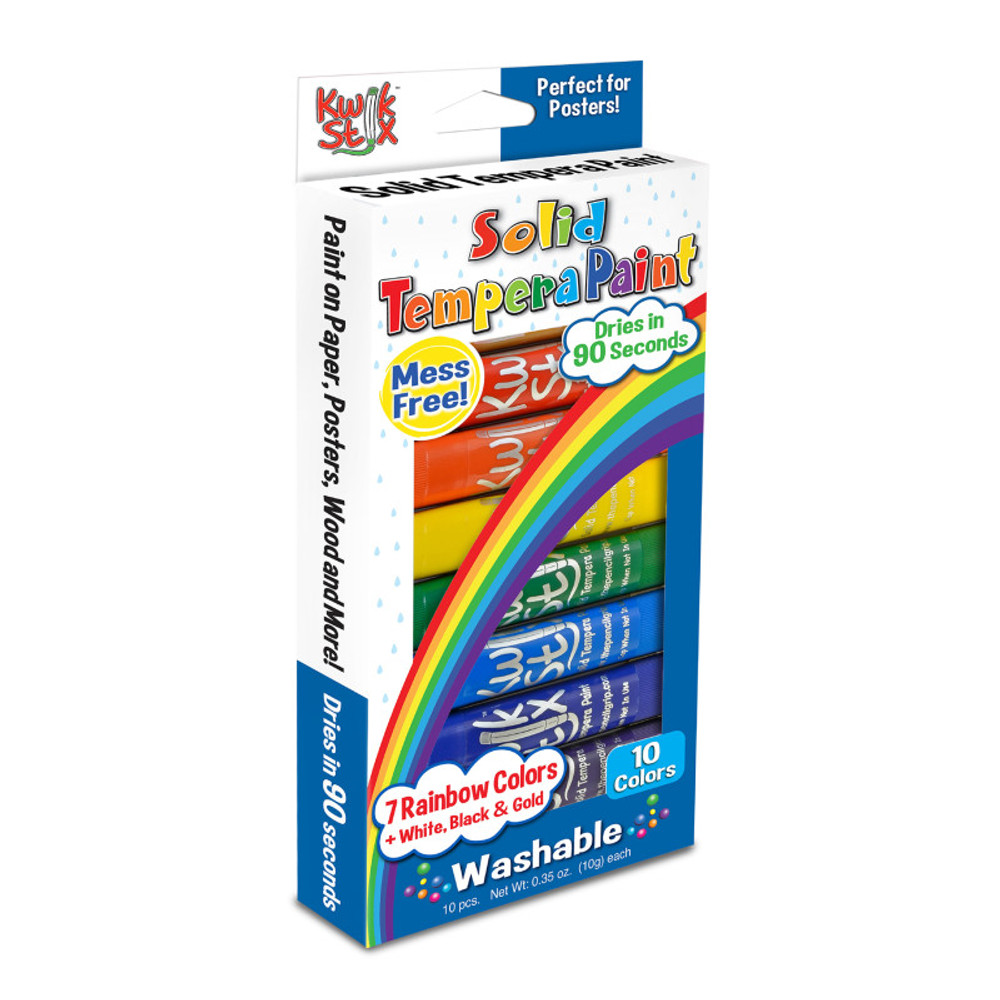 THE PENCIL GRIP Kwik Stix™ Tempera Paint Sticks, Rainbow Colors, Pack of 10