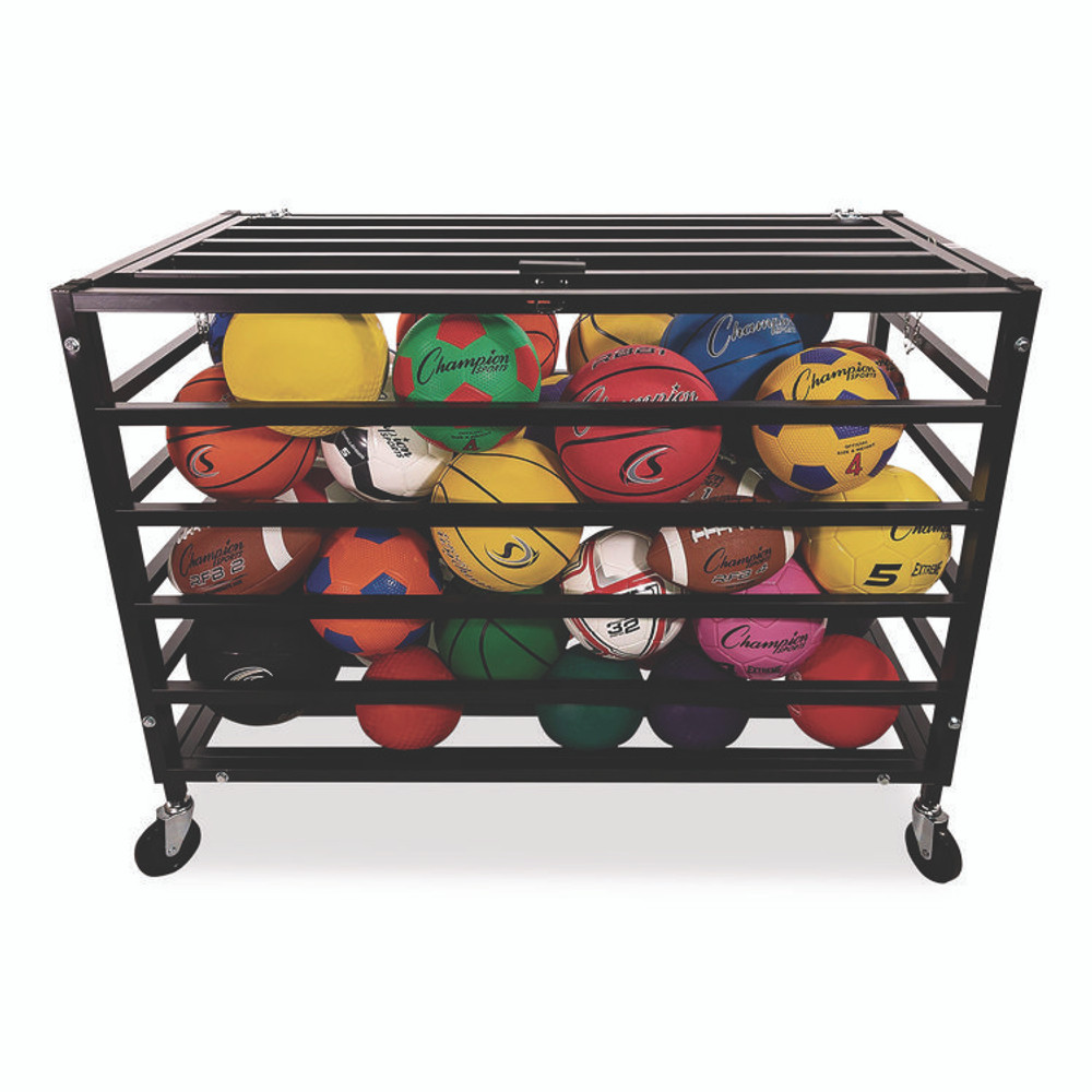 CHAMPION SPORT Sports MBLX All Pro Lockable Ball Locker, Metal, 220 lb Capacity, 24 x 47 x 37, Black