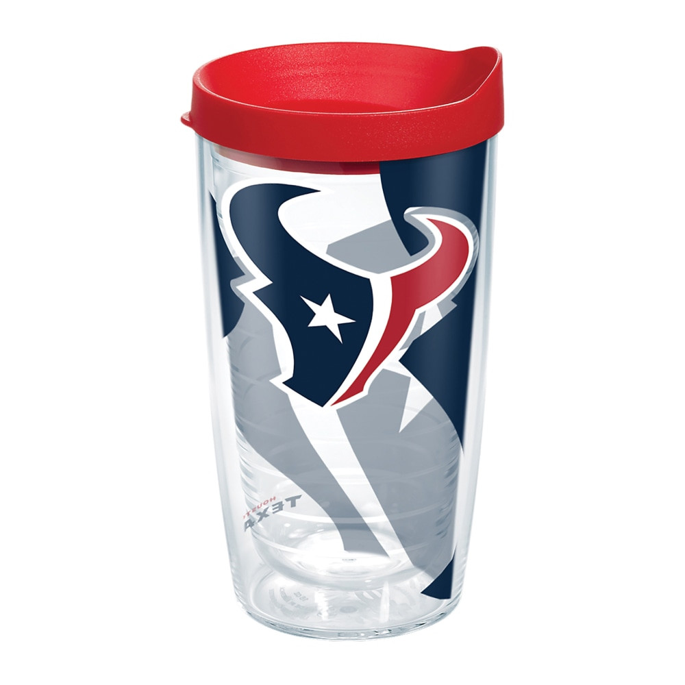 TERVIS TUMBLER COMPANY Tervis 1290818  NFL Tumbler With Lid, 16 Oz, Houston Texans, Clear