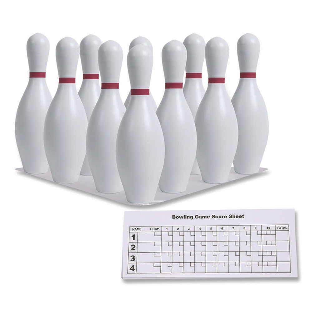 CHAMPION SPORT Sports BP10 Plastic Bowling Pin Set, White, 10/Set