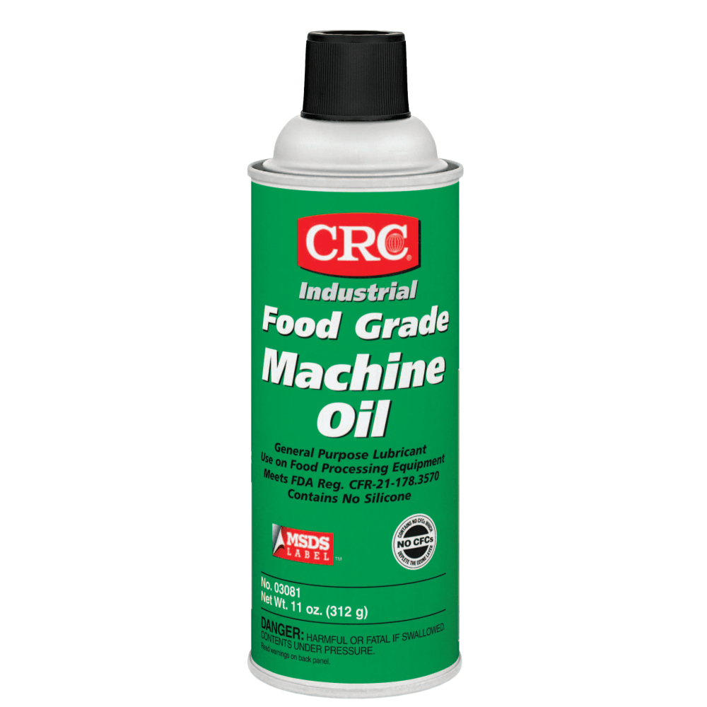 Keep this machine oil in your factory to protect equipment that comes into contact with food. The odorless oil comes in a spray bottle that can be used from any angle, so you can spritz hard-to-reach areas.  Helps lubricate components in a food-manufacturing environment.  Virtually colorless and odorless formula contains no silicone.  360 deg. spray bottle lets you use it from any angle.  Designed not to harm metal, wood, plastic or painted surfaces.