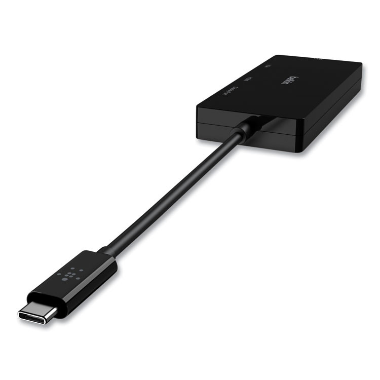 BELKIN COMPONENTS AVC003BKBL USB-C Video Adapter, DisplayPort/DVI/HDMI/USB-C/VGA, 4.33" Black