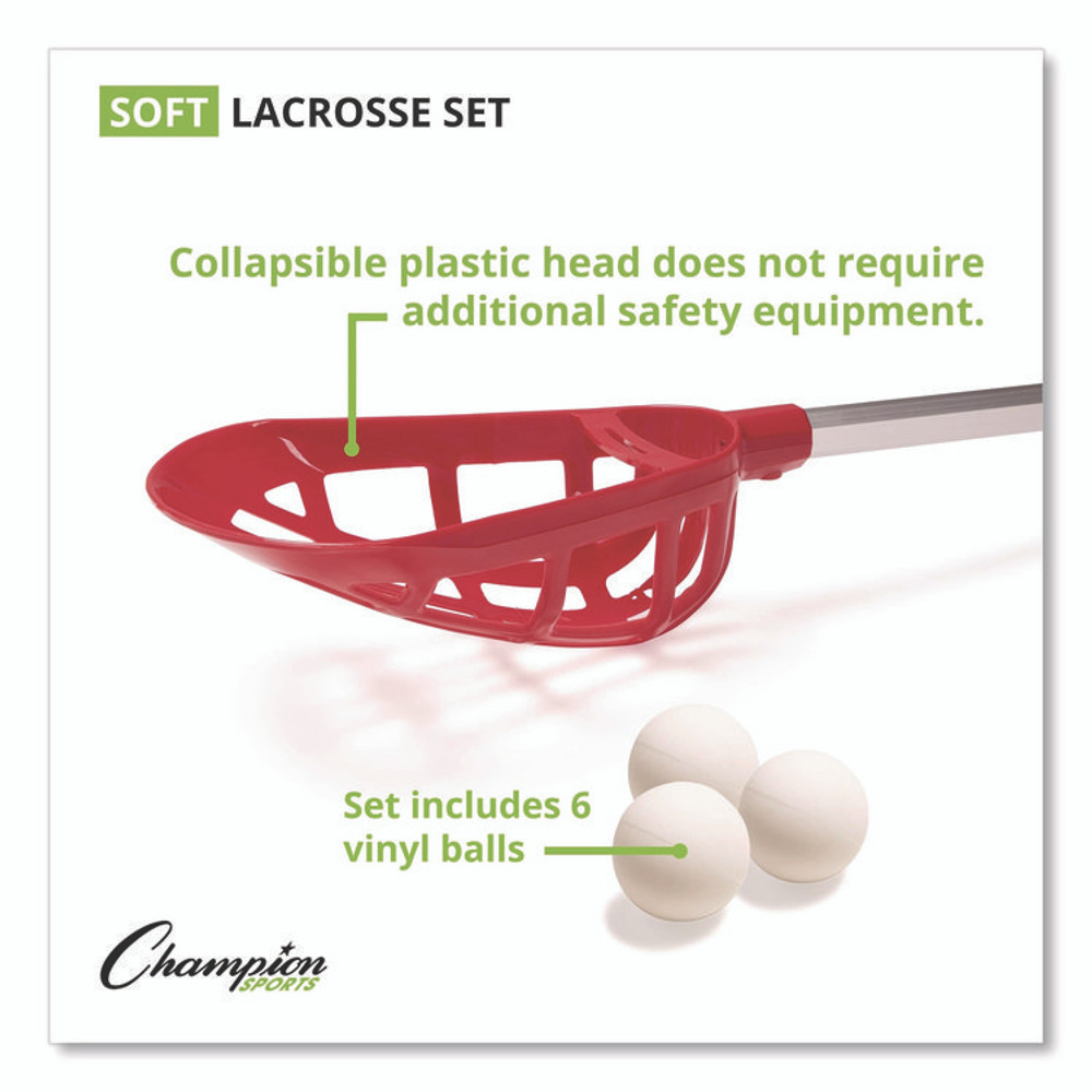 CHAMPION SPORT Sports LAXSR Soft Lacrosse Set, 6 Balls/12 Sticks