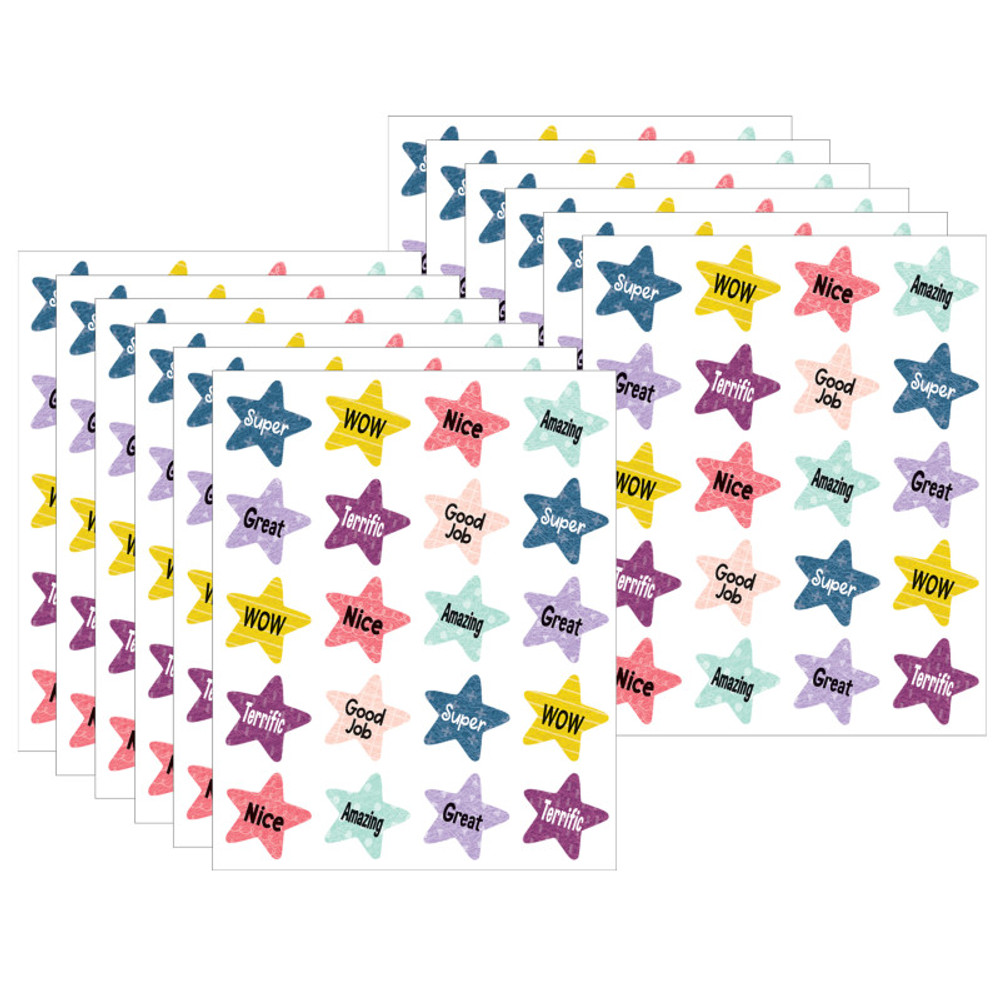 TEACHER CREATED RESOURCES Teacher Created Resources® Oh Happy Day Star Rewards Stickers, 120 per Pack, 12 Packs