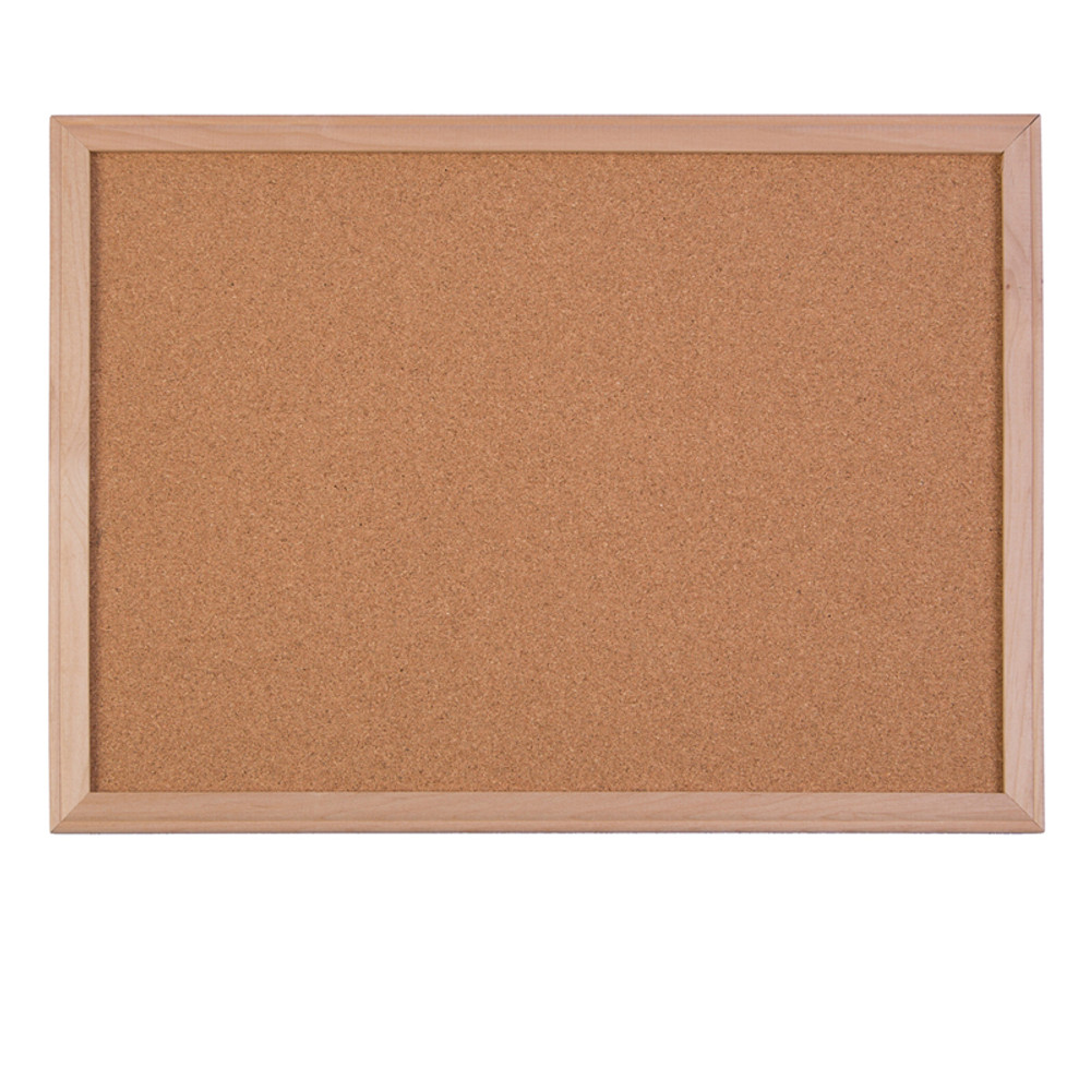 FLIPSIDE Crestline Products Wood Framed Cork Board, 24" x 36"