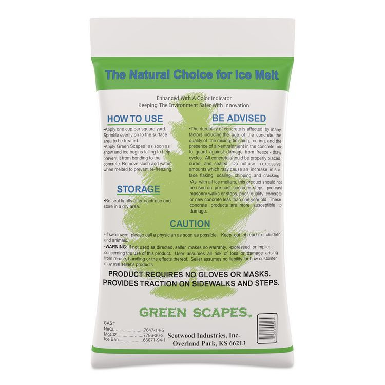 SCOTWOOD INDUSTRIES INC 50BGREEN Green Scapes Ice Melt, 50 lb Bag
