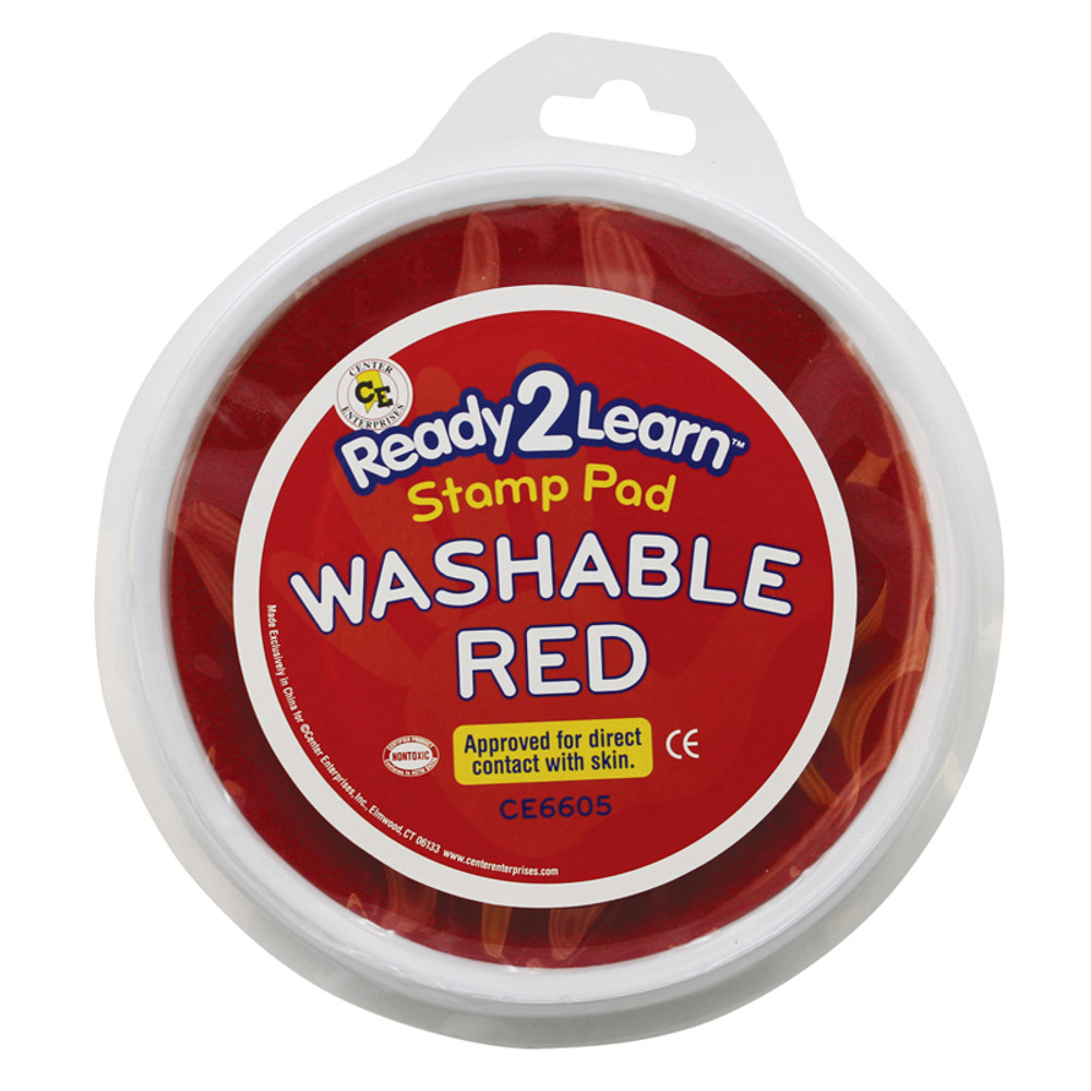 LEARNING ADVANTAGE READY 2 LEARN™ Jumbo Circular Washable Stamp Pad - Red - 5.75" dia.