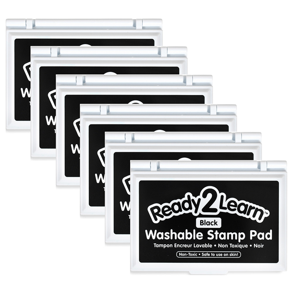 LEARNING ADVANTAGE READY 2 LEARN™ Washable Stamp Pad - Black - Pack of 6