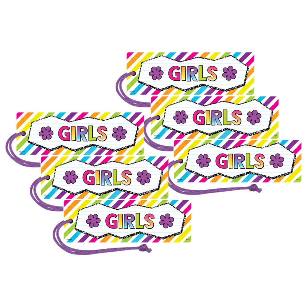TEACHER CREATED RESOURCES Teacher Created Resources® Brights 4Ever Magnetic Girls Pass, Pack of 6
