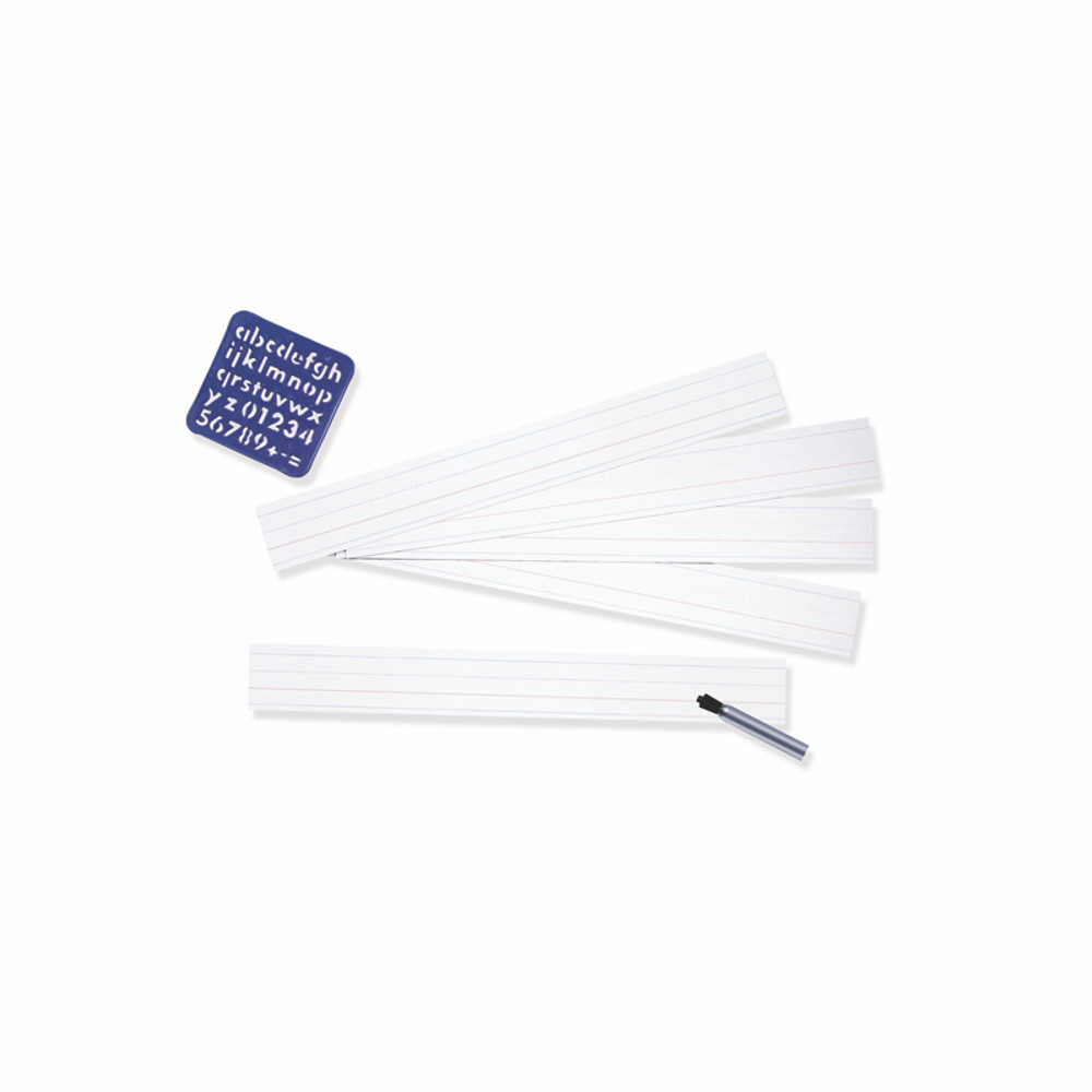 DIXON TICONDEROGA CO Pacon® Zaner-Bloser™ Sentence Strips, White, 1-1/2 in x 3/4 in x 3/4 in ruled 3" x 24", 100 Strips