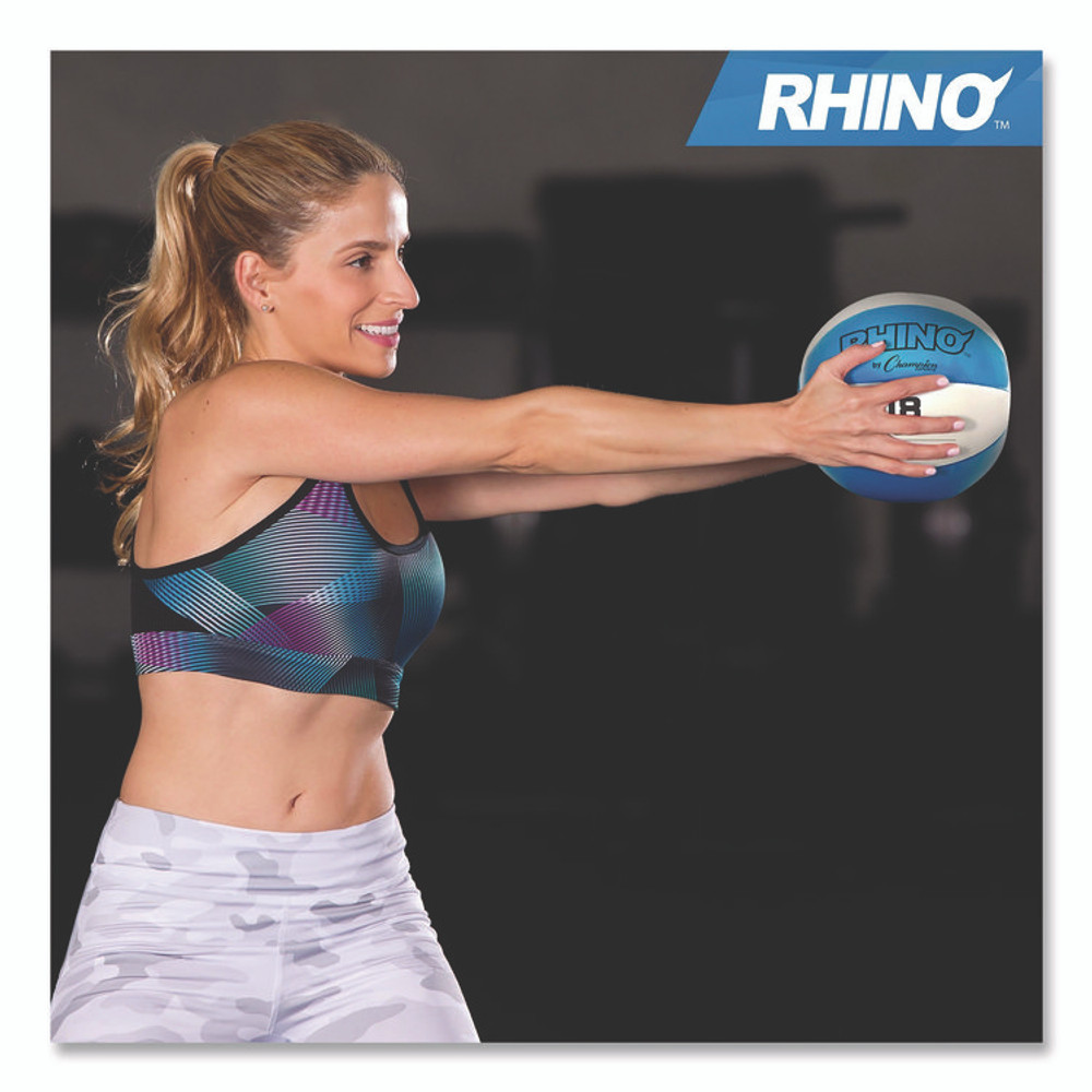 CHAMPION SPORT Sports MB16 Rhino Leather Medicine Ball, 18 lb, Teal/White