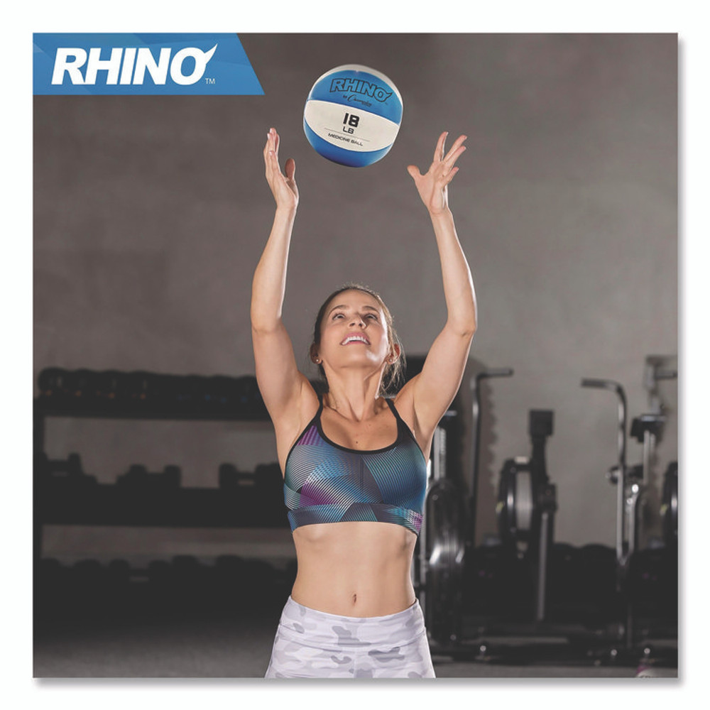 CHAMPION SPORT Sports MB16 Rhino Leather Medicine Ball, 18 lb, Teal/White