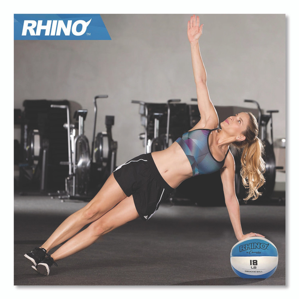 CHAMPION SPORT Sports MB16 Rhino Leather Medicine Ball, 18 lb, Teal/White