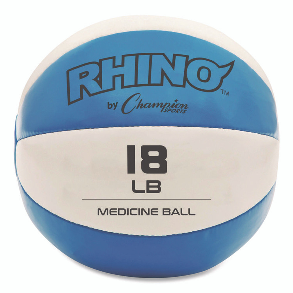 CHAMPION SPORT Sports MB16 Rhino Leather Medicine Ball, 18 lb, Teal/White