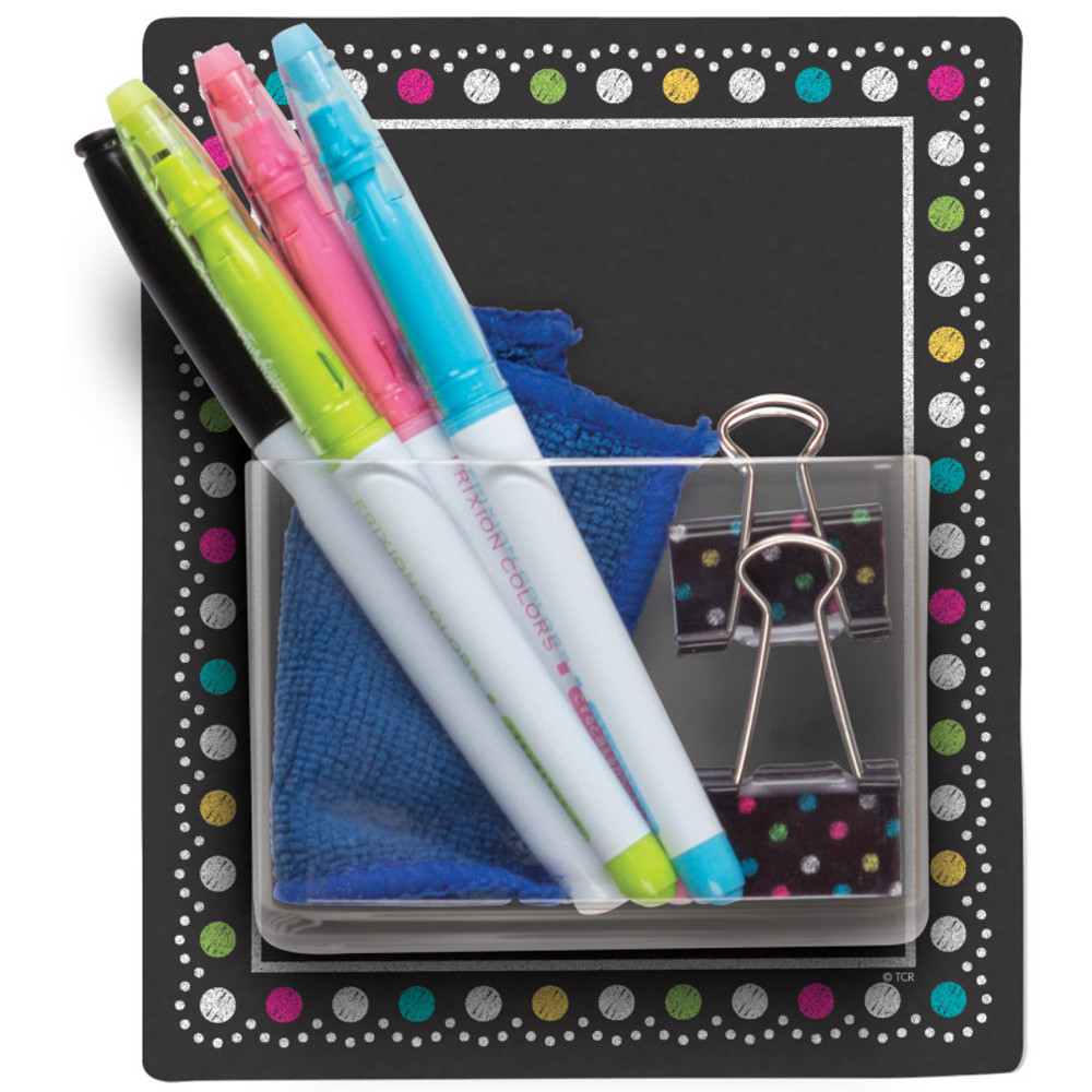 TEACHER CREATED RESOURCES Teacher Created Resources® Clingy Thingies® Storage Pockets, Chalkboard Brights, Pack of 3
