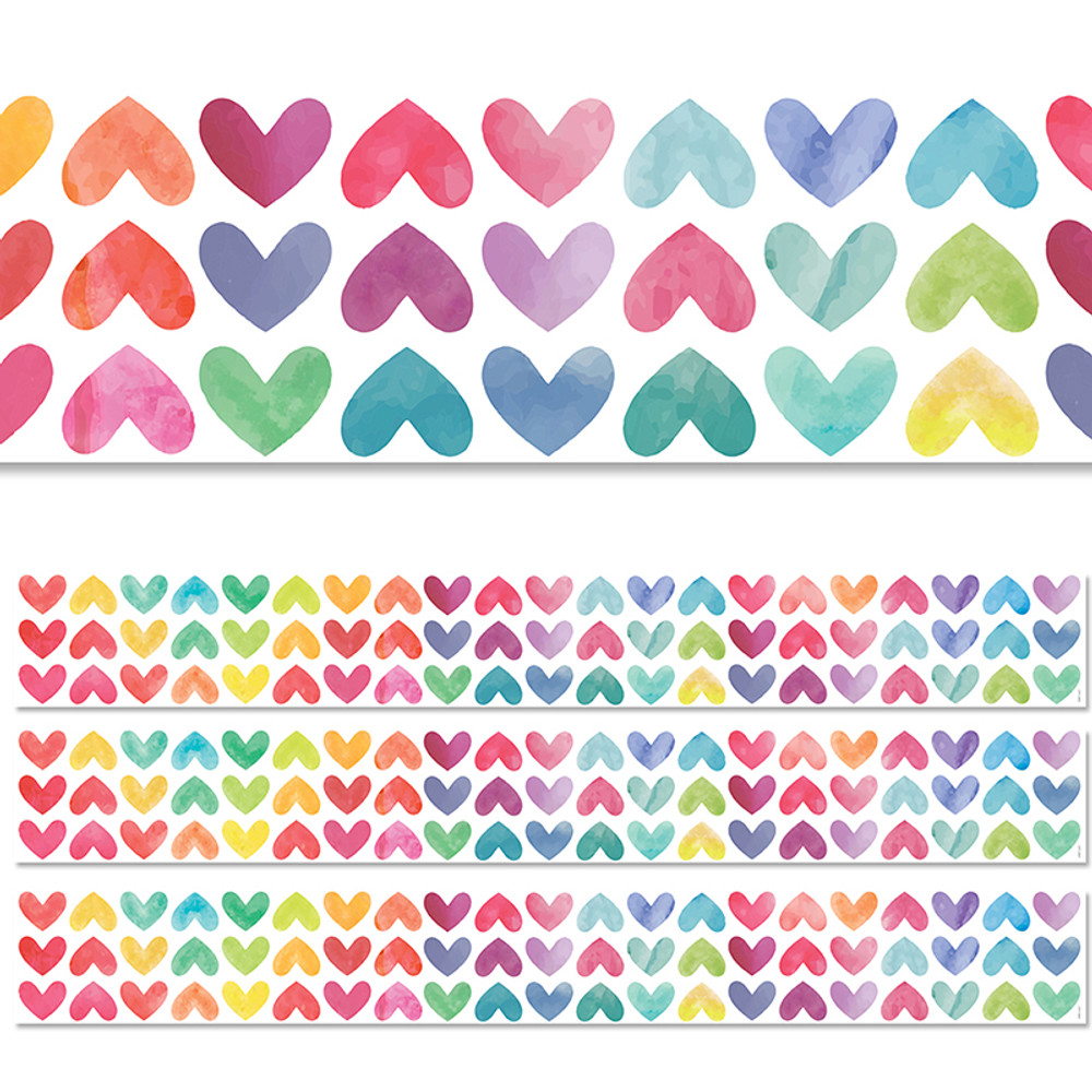 CREATIVE TEACHING PRESS Creative Teaching Press® Colorful Hearts EZ Border, 48 Feet, 3 Packs