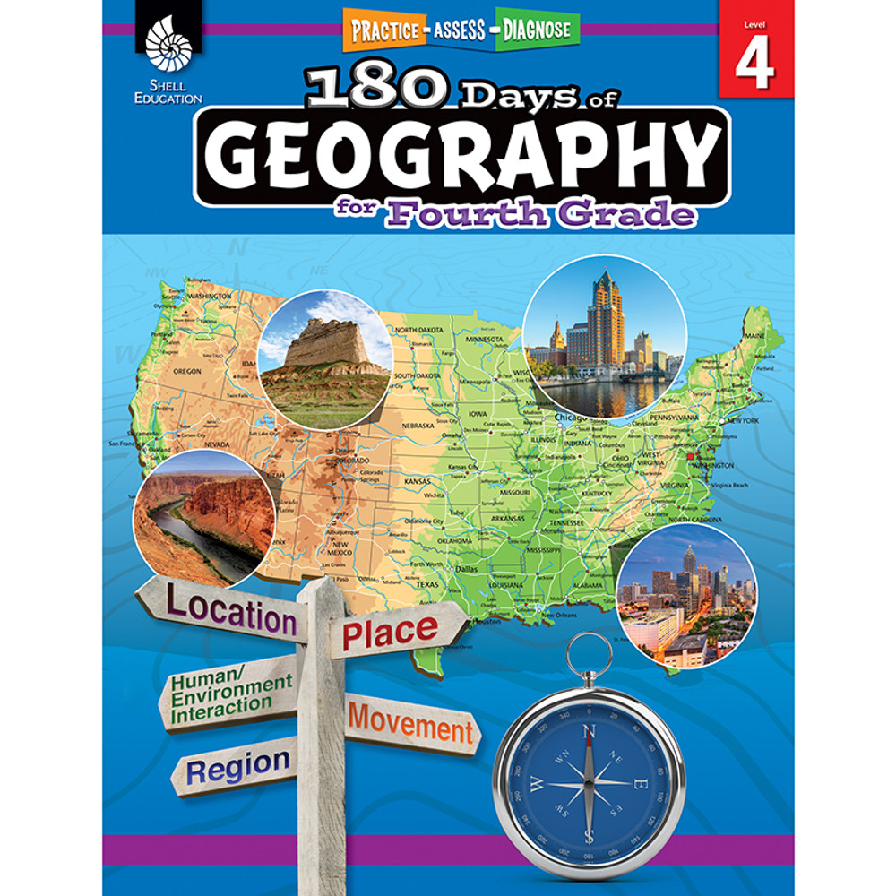SHELL EDUCATION Shell Education 180 Days of Geography, Grade 4